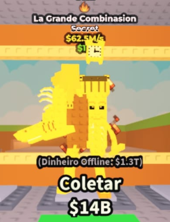 Brainrot Secret Gold La Grande Combinasion R$62.5M/s