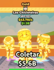 Brainrot Secret Gold Los Chicleteiras R$43.7M/s