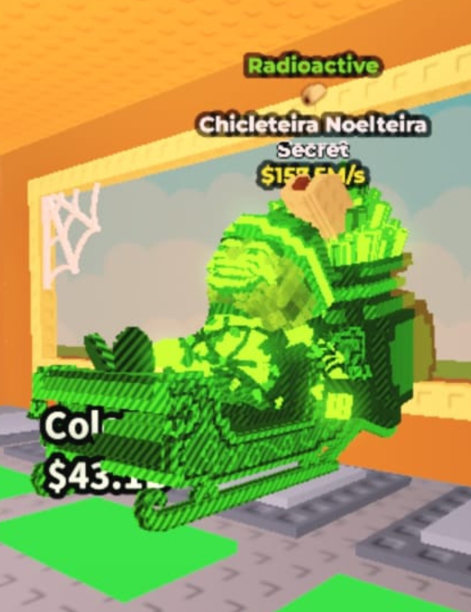 Brainrot Secret Radioactive Chicleteira Noelteira R$157.5M/s