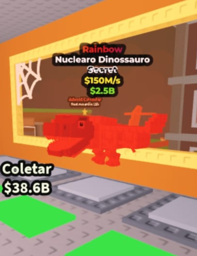 Brainrot Secret Rainbow Nuclearo Dinossauro R$150M/s